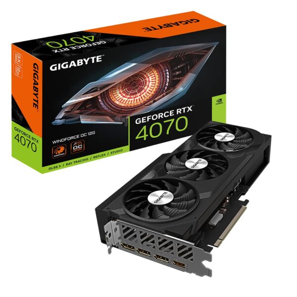 GIGABYTE GV-N4070WF3OC-12GD Graphics Board with NVIDIA GeForce RTX4070, 12 GB