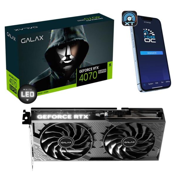 Galax GeForce RTX™ 4070 Super 1-Click OC 2X V2 12GB GDDR6X 192-bit DP*3/HDMI 2.1/DLSS 3 | Nvidia RTX 4070 Super 12GB Graphics Card/GPU - 47SOM7MDABCD