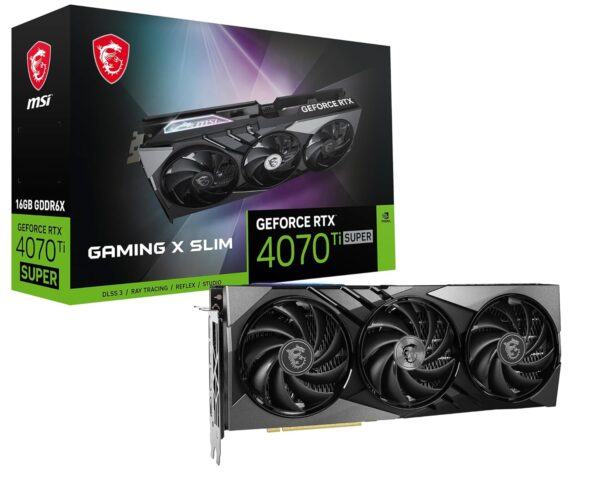 MSI Geforce RTX 4070 Ti Super 16G Gaming X Slim Pci_E Graphic Card - NVIDIA Geforce RTX 4070 Ti Super GPU, 16GB GDDR6X, 256-Bit Memory, 21 Gbps, PCI Express 4.0, Up To 2610 Mhz, TORX Fan 5.0, Pcie X16